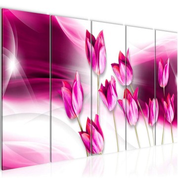 Canvas 5 luik schilderij tulpen 2 220 x 80 cm 210455