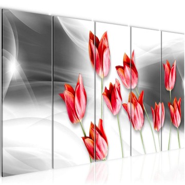Canvas 5 luik schilderij tulpen 3 220 x 80 cm 210455