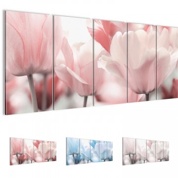 Canvas 5 luik schilderij tulpen1 220 x 80 cm 203912