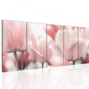 Canvas 5 luik schilderij tulpen2 220 x 80 cm 203912