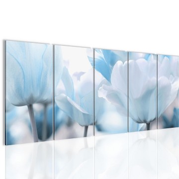 Canvas 5 luik schilderij tulpen3 220 x 80 cm 203912 0