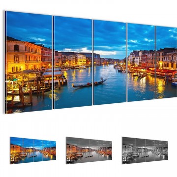 Canvas 5 luik schilderij venetie1 220 x 80 cm 604312