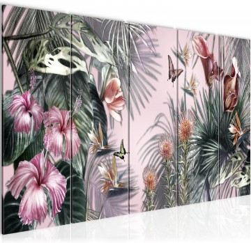 Canvas 5 luik schilderij vlinders 220 x 80 cm 055455a