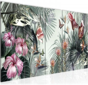 Canvas 5 luik schilderij vlinders 220 x 80 cm 055455b