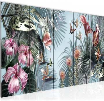 Canvas 5 luik schilderij vlinders 220 x 80 cm 055455c