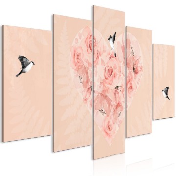 Canvas 5 luik schilderij vogel 240 x 112 cm f c 10005 b a