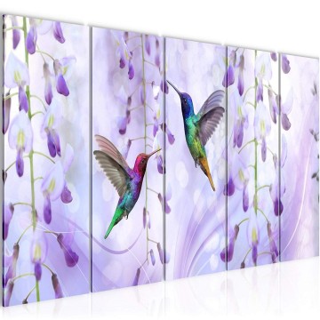 Canvas 5 luik schilderij vogels 1 220 x 80 cm 025455 ama