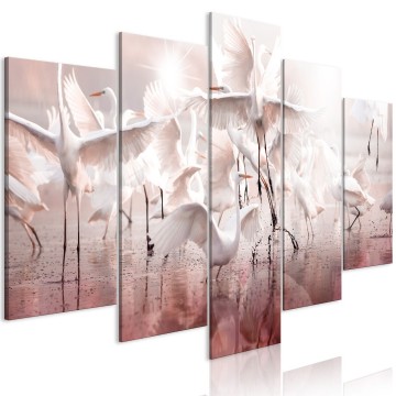 Canvas 5 luik schilderij vogels 101 240 x 112 cm 0088 b m