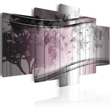 Canvas 5 luik schilderij vogels 103 240 x 112 cm 0005 b n