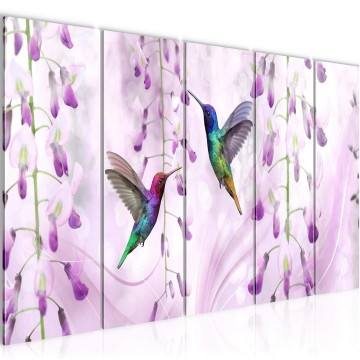 Canvas 5 luik schilderij vogels 2 220 x 80 cm 025455 ama