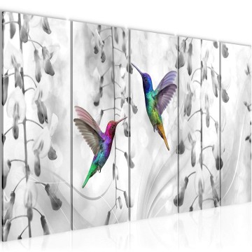 Canvas 5 luik schilderij vogels 3 220 x 80 cm 025455 ama