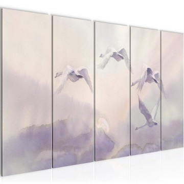 Canvas 5 luik schilderij vogels 9 220 x 80 cm 023455