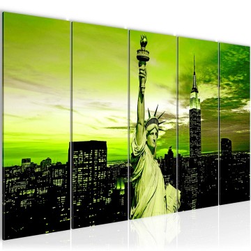 Canvas 5 luik schilderij vrijheidsbeeld 2 220 x 80 cm 603955