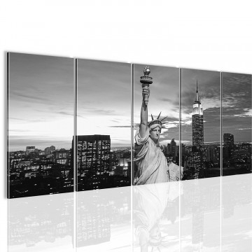 Canvas 5 luik schilderij vrijheidsbeeld4 220 x 80 cm 603955