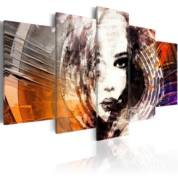 Canvas 5 luik schilderij vrouw 2 240 x 112 cm h a 0065 b m 