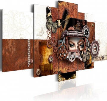 Canvas 5 luik schilderij vrouw 4 240 x 112 cm 020101 150