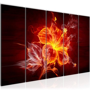 Canvas 5 luik schilderij vuurbloem 1 220 x 80 cm 104255