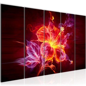Canvas 5 luik schilderij vuurbloem 2 220 x 80 cm 104255