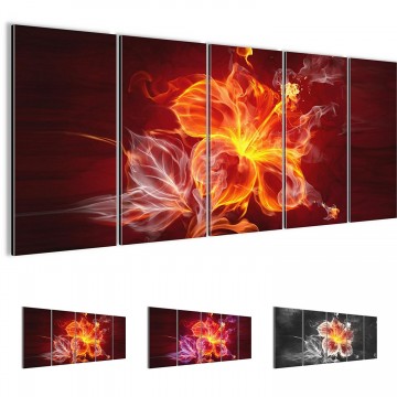 Canvas 5 luik schilderij vuurbloem1 220 x 80 cm 104212