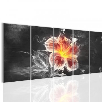Canvas 5 luik schilderij vuurbloem4 220 x 80 cm 104212