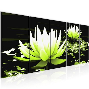 Canvas 5 luik schilderij waterlelie4 220 x 80 cm 2033428 0