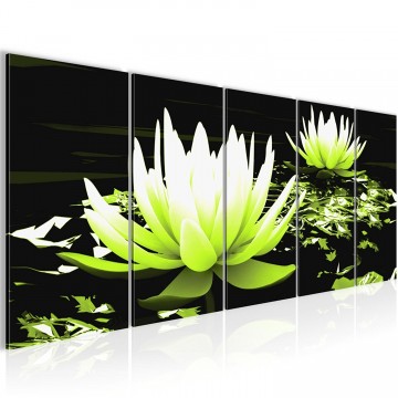 Canvas 5 luik schilderij waterlelie4 220 x 80 cm 2033428