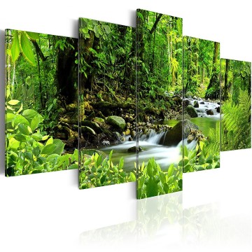 Canvas 5 luik schilderij waterval 1 240 x 112 cm 030112  45