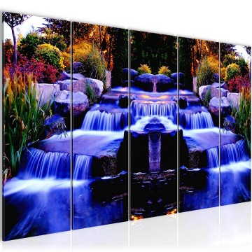 Canvas 5 luik schilderij waterval 17 220 x 80 cm 501755