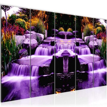 Canvas 5 luik schilderij waterval 18 220 x 80 cm 501755