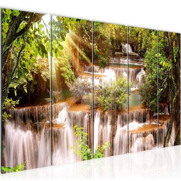 Canvas 5 luik schilderij waterval 20 220 x 80 cm 011755