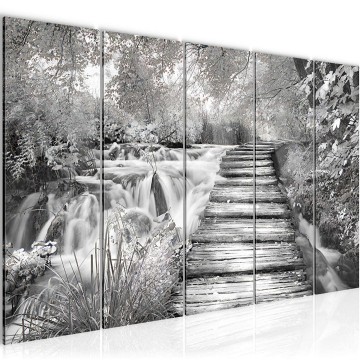 Canvas 5 luik schilderij waterval 23 220 x 80 cm 612555