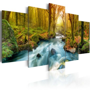 Canvas 5 luik schilderij waterval 23 240 x 112 cm ca 0004 ba