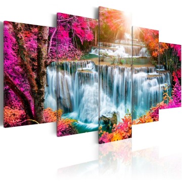 Canvas 5 luik schilderij waterval 24 240 x 112 cm cb 0242 bm