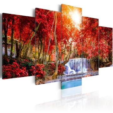 Canvas 5 luik schilderij waterval 25 240 x 112 cm cb 0120 bm