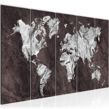 Canvas 5 luik schilderij wereldkaart 13 220 x 80 cm 002955