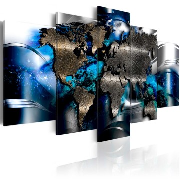 Canvas 5 luik schilderij wereldkaart 13 240 x 112 cm ka 0017 bn