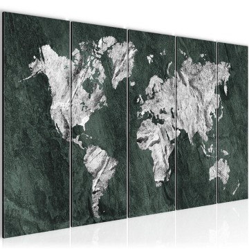 Canvas 5 luik schilderij wereldkaart 15 220 x 80 cm 002955