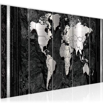 Canvas 5 luik schilderij wereldkaart 31 220 x 80 cm 107355