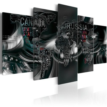 Canvas 5 luik schilderij wereldkaart 34 240 x 112 cm ka 0041 bn