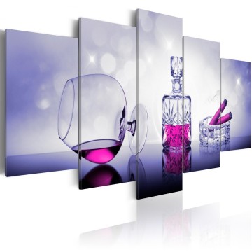 Canvas 5 luik schilderij whiskey 2 240 x 112 cm ia 0110 bn