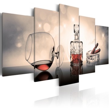 Canvas 5 luik schilderij whiskey 3 240 x 112 cm ia 0110 bn