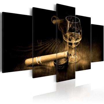 Canvas 5 luik schilderij whisky 2 240 x 112 cm 030106 0