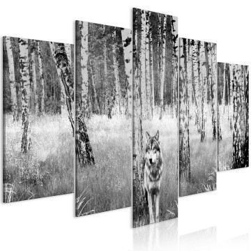 Canvas 5 luik schilderij wolf dieren 240 x 112 cm g c 0306 b m