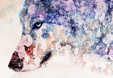 Canvas 5 luik schilderij wolf special 2 225 x 90 cm 0249