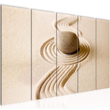 Canvas 5 luik schilderij zand strand 1 220 x 80 cm 501455