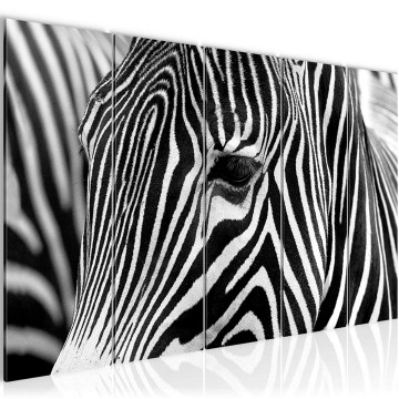 Canvas 5 luik schilderij zebra 1 220 x 80 cm 00145