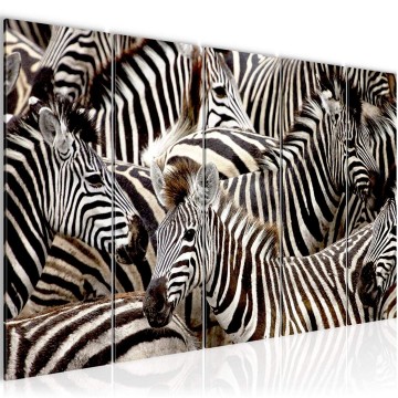 Canvas 5 luik schilderij zebra 2 220 x 80 cm 000855