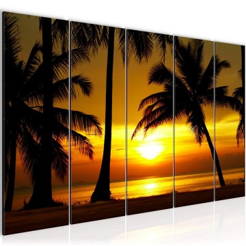 Canvas 5 luik schilderij zonsondergang 103 220 x 80 cm 600755