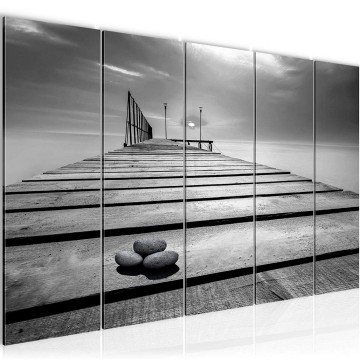 Canvas 5 luik schilderij zonsondergang 12 220 x 80 cm 020355 ama