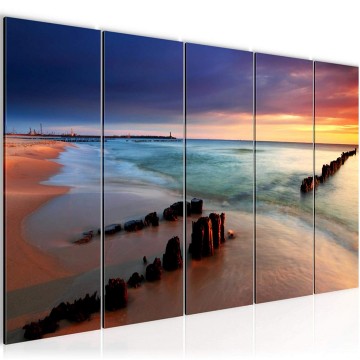 Canvas 5 luik schilderij zonsondergang 13 220 x 80 cm 607855